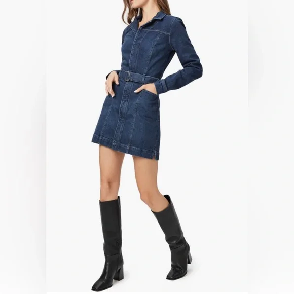 NWT $269 PAIGE Anessa Long Sleeve Denim Minidress in size 2!